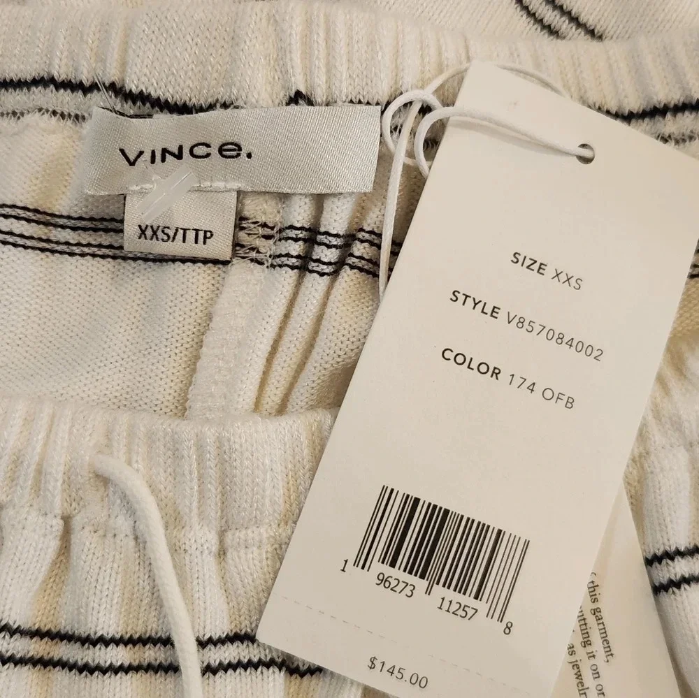NWT || VINCE || Chalk, Stripes, shorts, baggy, pajamas, pjs, xx small
